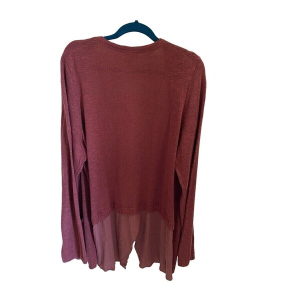 Red Open Knit Duster With Pockets By: LOGO Sz.XL - Picture 2 of 4